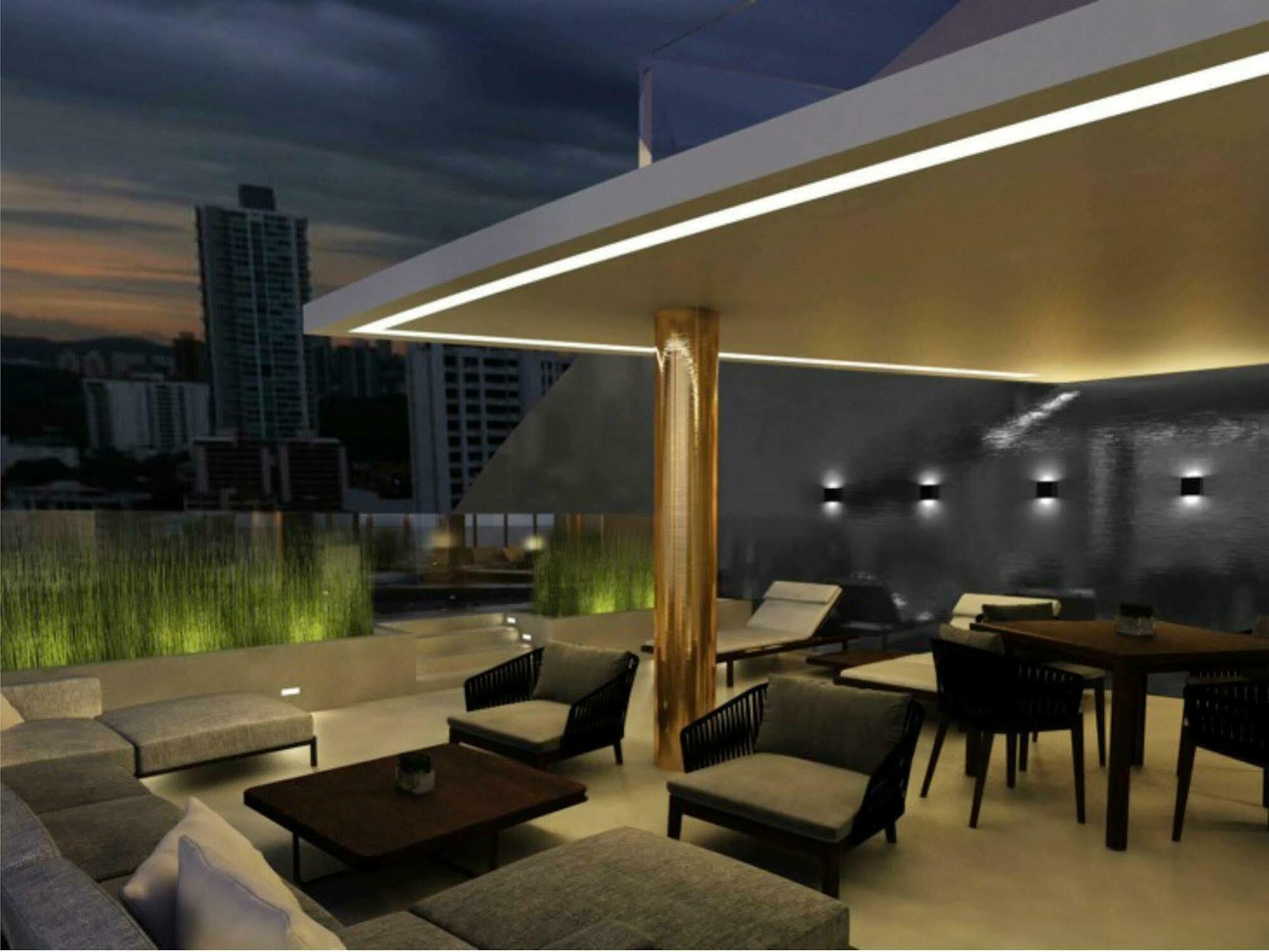 Hotel Las Americas Golden Tower Panama Luaran gambar 3D rendering of a rooftop terrace